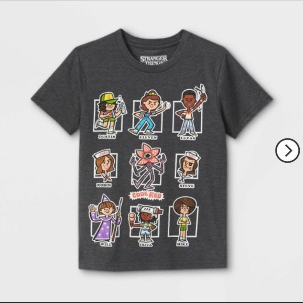 Stranger Things Gray Short Sleeve Graphic T-Shirt Boy’s Small